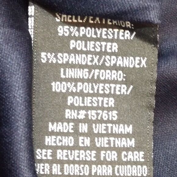 LESLIE FAY Dress, 10, Navy/White Polka Dots, Sleeveless/Collar, Side Zip - Picture 11 of 13